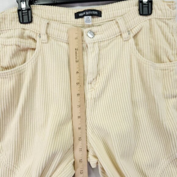 Urban Outfitters BDG Pants Corduroy Size 29 Cargo Wide Leg Baggy Yellow Ivory - Picture 4 of 13